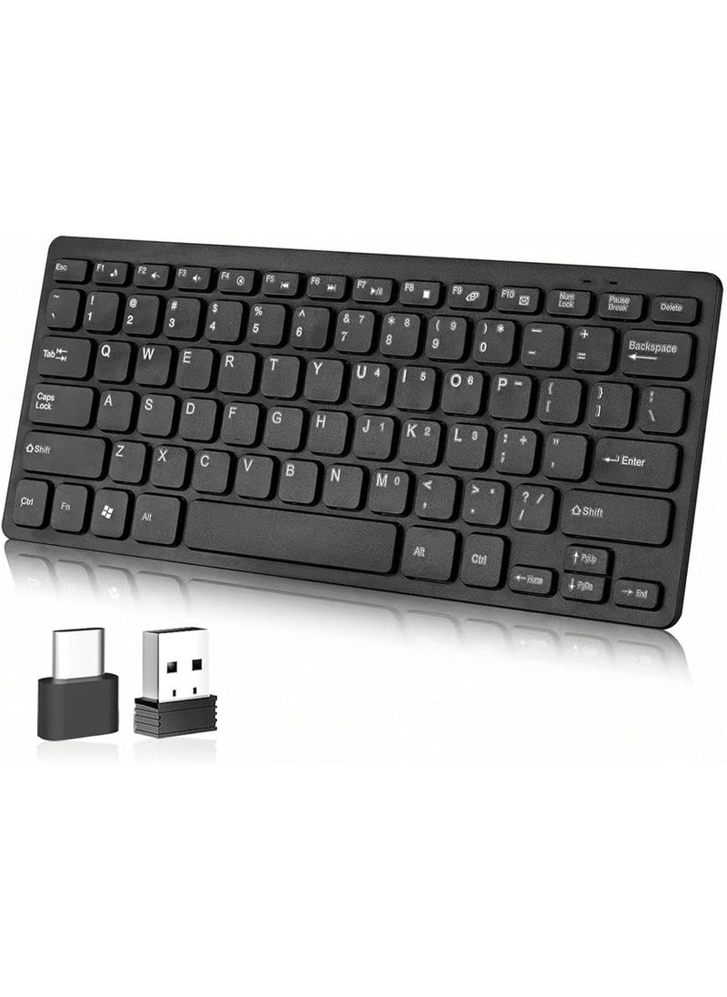 ماركة غير محددة - لوحة مفاتيح لاسلكية صغيرة ورفيعة للغاية – سهلة الحمل وهادئة بمنفذ USB - Image 1