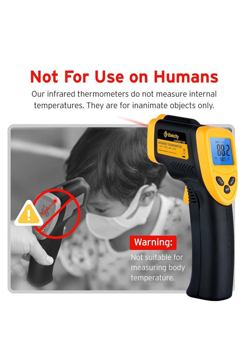 ETEKCITY Etekcity Infrared Thermometer Laser Temperature Gun for Griddle, -58°F to 1130°F for Food, BBQ, Pizza Oven Accessories, Non Contact IR Heat Gun for Pool, Reptile, Cooking, Kitchen, Fridge - Image 3