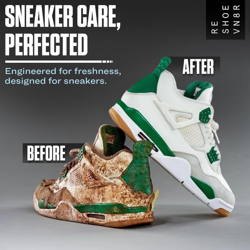 RESHOEVN8R Signature Shoe Cleaning Kit â€“ Sneaker Cleaner with 4oz Solution, 3 Brushes, 2 Shoe Trees, Patented Sneaker Laundry Bag & Microfiber Towel â€“ Safe for Leather, Canvas, Mesh, & Knit Shoes - Image 3