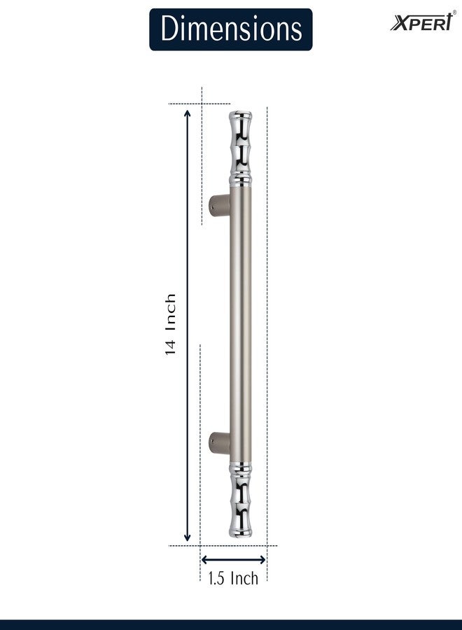 Xpert SS Door Handle 1002 Dew 14" Satin C.P. Made of Stainless Steel. Main Door Handle. Pack of 1 with Fitting Material. Suitable with Readymade Plywood Door, Wardrobe Handle, Made in India - Image 3