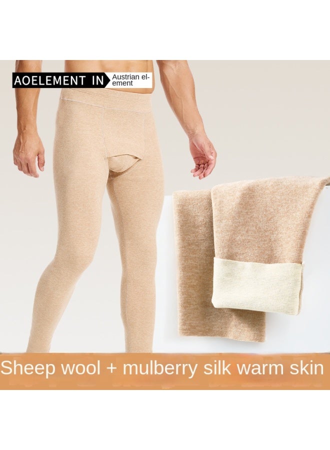 Austrian Element Men's Thermal Pants Double-sided Brushed Fleece Thickened Autumn Pants No Need For Underwear Antibacterial Base Layer Cotton Thermal Pants - Image 3