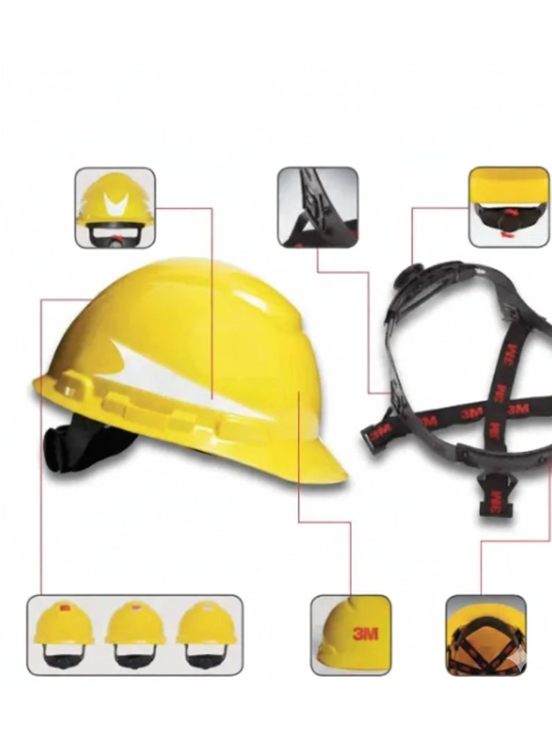 3M SecureFit H-702SFR-UV Safety Helmet – Yellow, Comfortable Hard Hat with Ratchet Adjustment and UV Sensor - Image 4