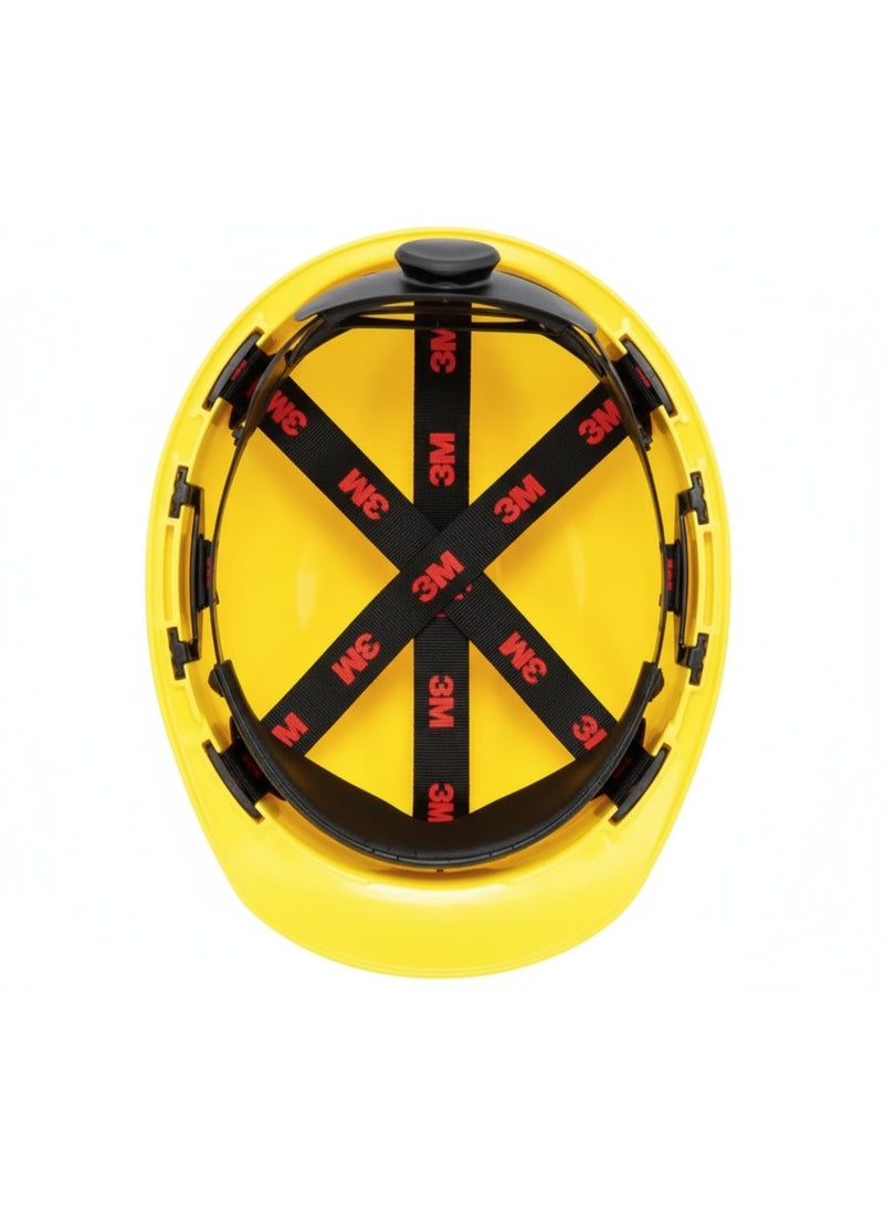 3M SecureFit H-702SFR-UV Safety Helmet – Yellow, Comfortable Hard Hat with Ratchet Adjustment and UV Sensor - Image 3