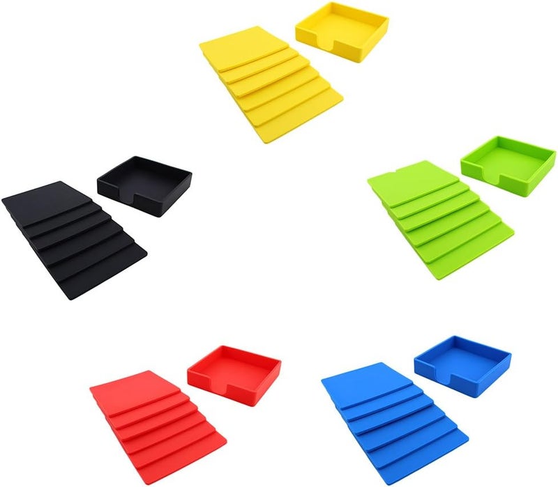 klarako Silicone Drink Coasters Set of 6, NonSlip Square Soft Coaster Cup Pad Mat, Tabletop Protection, Easy to Clean Black, 9.8x9.8x0.3cm - Image 5