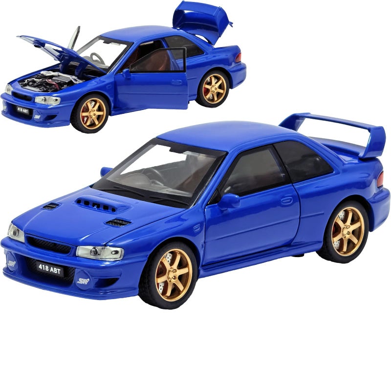 ERBADIHAGO Toy Cars Compatible for 1998 Impreza 22B Sti 132 Metal Model Car Pull Back Car Toys with Light and Sound Toys Car Collectible Model for Children Age 3 Year Old Blue - Image 3