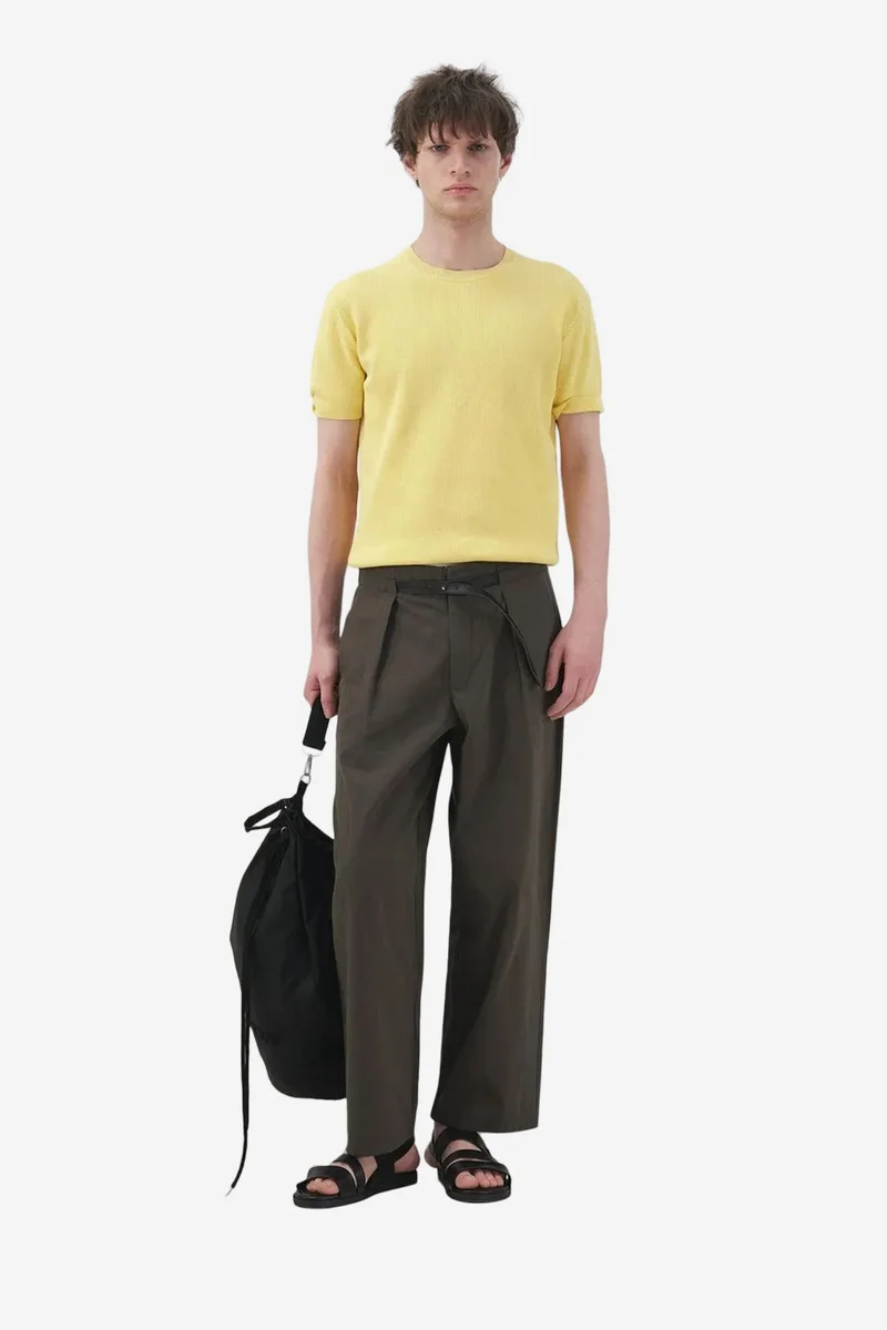 Giesto Lemon Yellow GIESTO Men's Cotton Crew Neck T-Shirt for Men | Best Price UAE