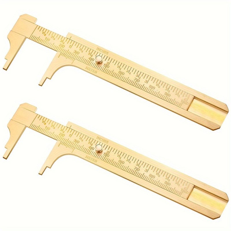 Copper EDC Mini Caliper High Precision Thickness Measuring Tool 100mm Yellowish Brown - Image 5