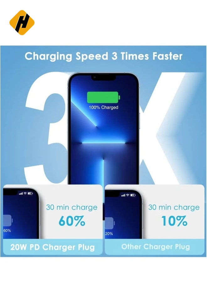 Phone 20W Charger 【Apple MFi Certified】 USB C Plug Fast Charge and USB C to Lightning Cable 2M PD Power Adapter Compatible with iPhone 13 Pro Max 13 12 SE2020 11 XR XS Max X 8 Plus iPad Pro Air Mini