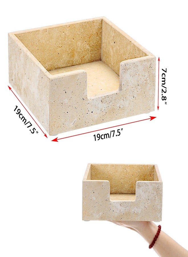 Sumnacon Travertine Luncheon Napkin Holder for Table, 7.5"x 7.5", Square Napkin Holders Cube Dinner Napkin Tray, Flat Modern Napkin Dispenser for Kitchen, Countertop, Dining Table, Party, Bar - Image 5
