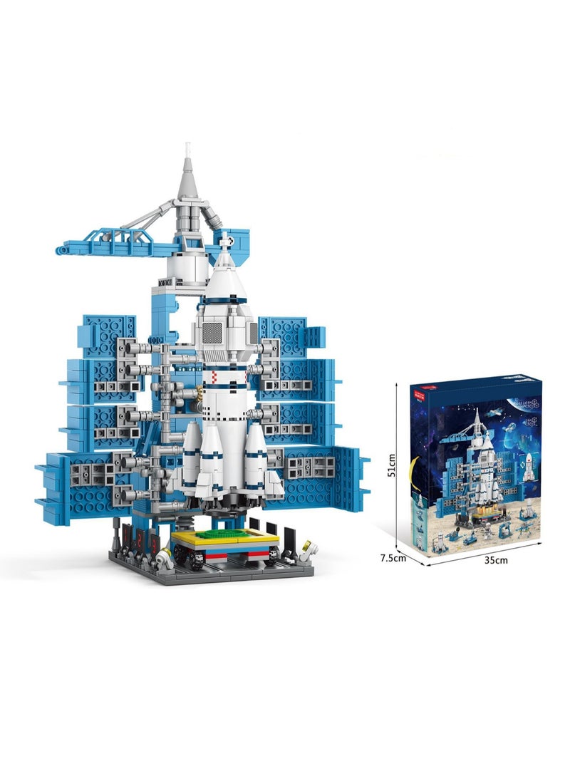 null - Space Rocket Launch Pad 896pcs Assembly Set Toys, Large Building Block Puzzle Game, Best Learning And Role-Playing, Suitable Gifts For Boys And Girls Over 6 Years Old - Image 1