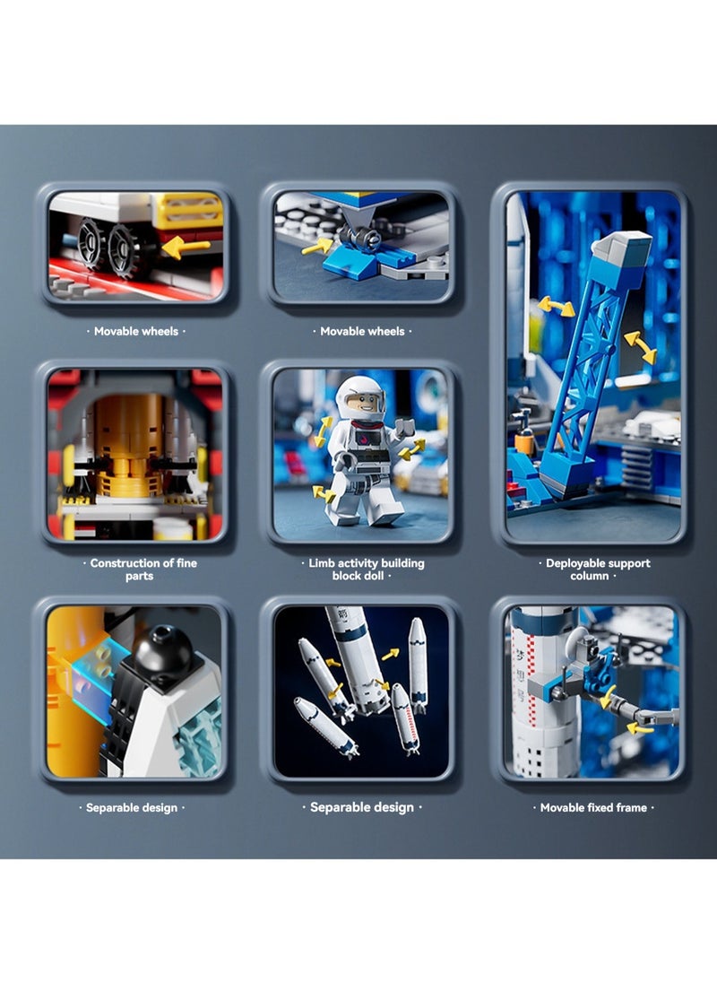 null - Space Rocket Launch Pad 896pcs Assembly Set Toys, Large Building Block Puzzle Game, Best Learning And Role-Playing, Suitable Gifts For Boys And Girls Over 6 Years Old - Image 1