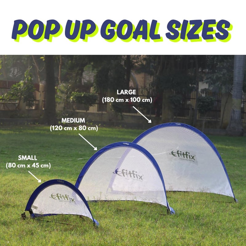 Fitfix ® Model Pop Up Goal 1 Pair- 2 ps Portable Soccer Goals with Carry Bag Long Life Durable Frame Quick Setup Easy Fold (120 x 80) - Image 2