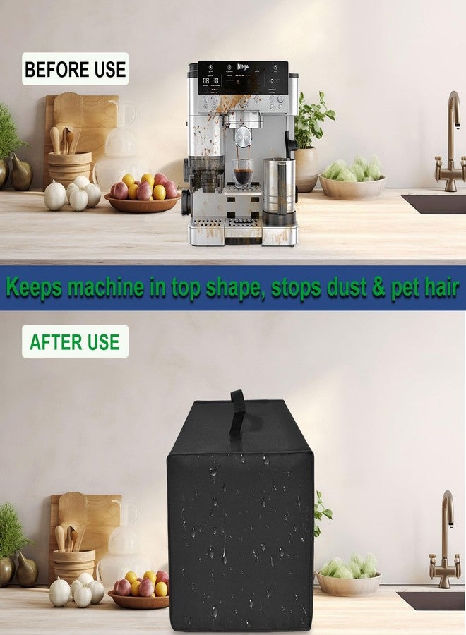 NUENSS-ROR غطاء ماكينة إسبريسو NUENSS-ROR لماكينات الإسبريسو Ninja Luxe Café ES601 و ES701 و ES601CY و ES601GM، غطاء مقاوم للماء لحماية ماكينة صنع القهوة من الغبار - ملحقات ماكينة صنع القهوة (أسود) - Image 4