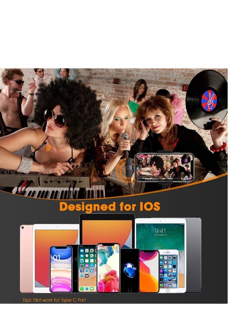 Upgraded Plug Play Wireless Lapel Lavalier Microphone for iPhone iPad Recording YouTube Facebook Live Stream Vlog Auto-Sync Wireless Mic with 2 Clips No Need App Bluetooth - Image 5