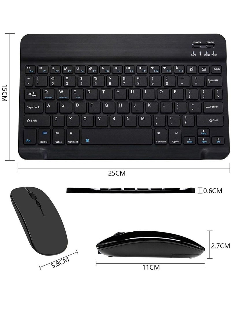 Arabic and English Bluetooth Keyboard and Mouse Combo, Ultra-Slim Portable Compact Wireless Mouse Keyboard Set for IOS Android Windows Tablet Phone iPhone iPad Pro Air Mini - Image 5