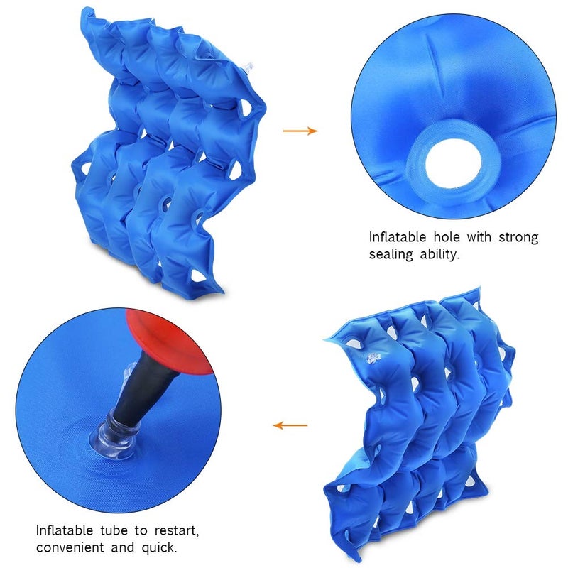 كلاراكو وسادة مقعد، بولي كلوريد الفينيل قابلة للنفخ وخفيفة الوزن وقابلة للحمل بتصميم فتحات وسادة مقعد ناعمة، وسادة مقعد مريحة للمكتب والمنزل والسيارة والكرسي المتحرك - Image 5