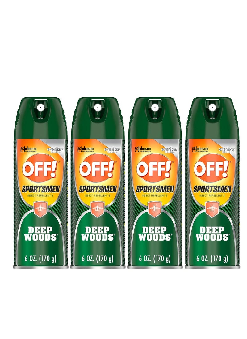 OFF! OFF! Deep Woods Sportsmen Insect Repellent Aerosol, Bug Spray Containing 30% Deet, Protects Against Mosquitoes, 6 Oz, 4 Count  - Image 1