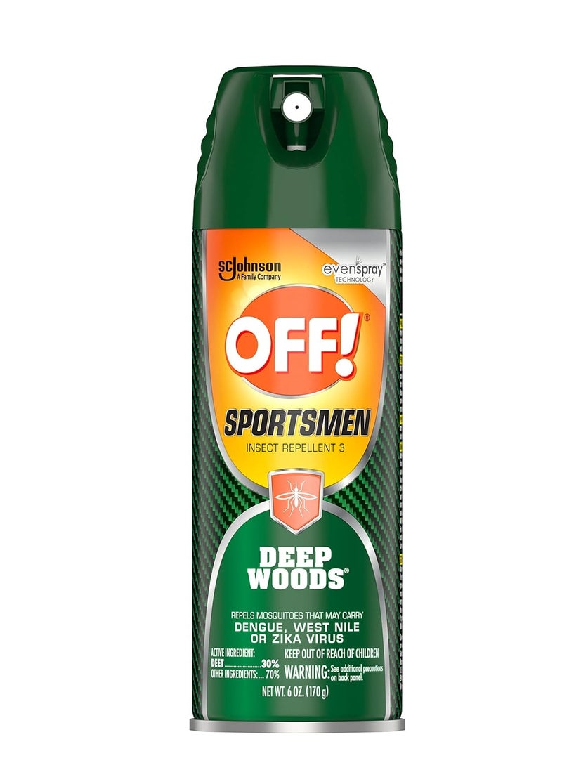 OFF! OFF! Deep Woods Sportsmen Insect Repellent Aerosol, Bug Spray Containing 30% Deet, Protects Against Mosquitoes, 6 Oz, 4 Count  - Image 2