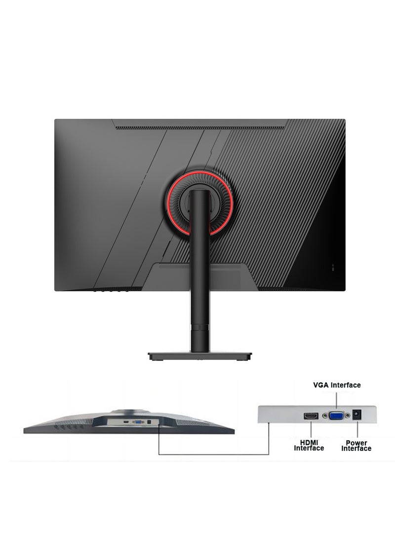 غرانفين شاشة ألعاب مسطحة 23.8 بوصة 75 هرتز مع إضاءة خلفية LED، استجابة FHD 1920 × 1080 1 مللي ثانية، قابلة للتركيب على VESA (HDMI+VGA) - أسود  - Image 2