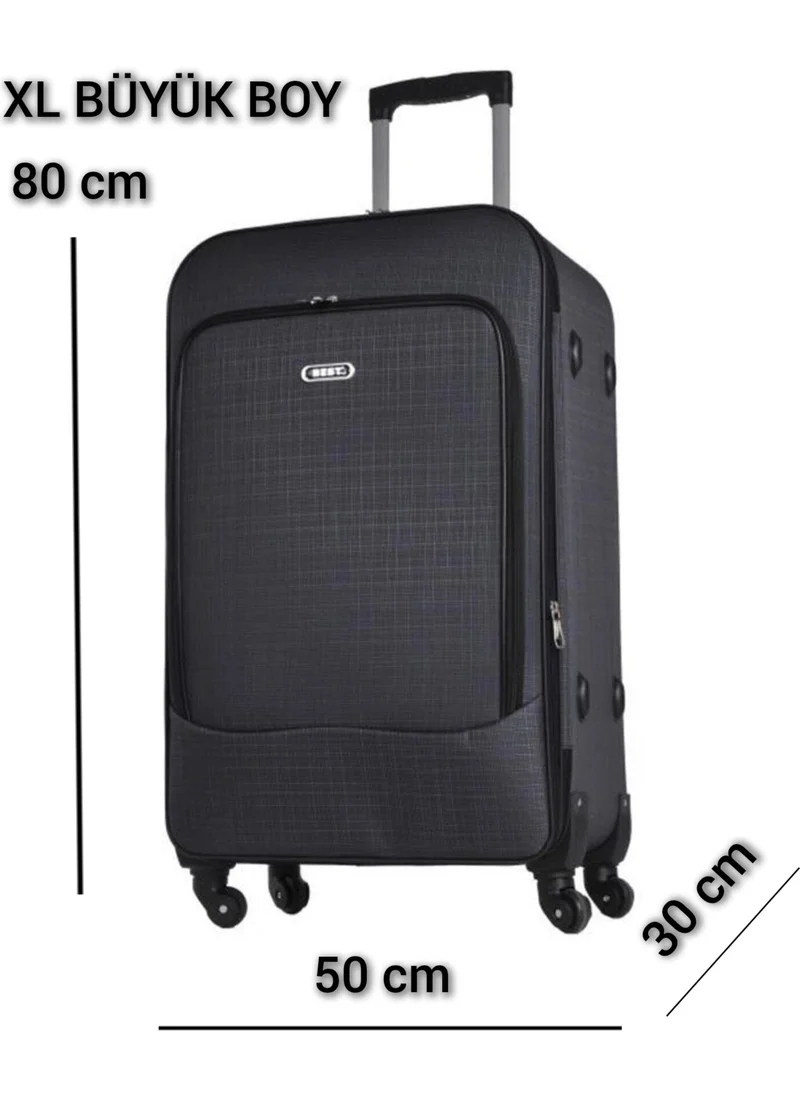 Esbuik Unisex Bellows Large Size Fabric Luggage Suitcase