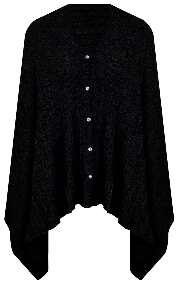 Puli شال بُولي النسائي المتعدد الاستخدامات، شال محبوك، بونشو، سترة بأزرار، خفيف الوزن لفصل الربيع والصيف والخريف، كابل - Image 2