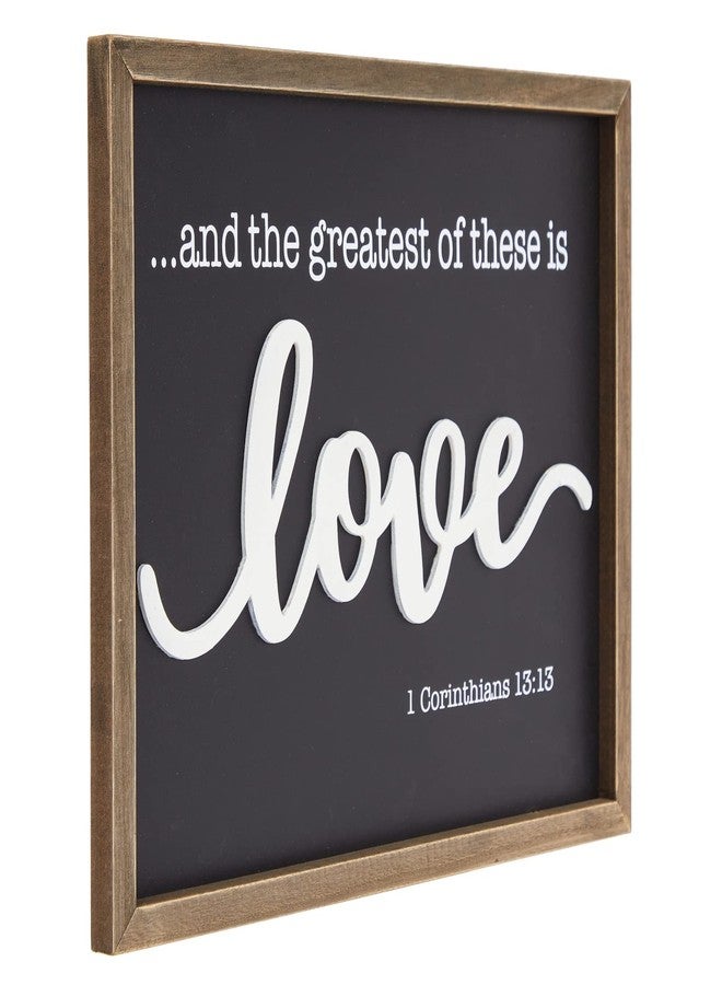 Juvale Farmhouse Style Framed Wood Religious Wall Decor for Bathroom, 1 Corinthians 13:13 Wall Art for Living Room (11.75 x 15 Inch) - Image 3