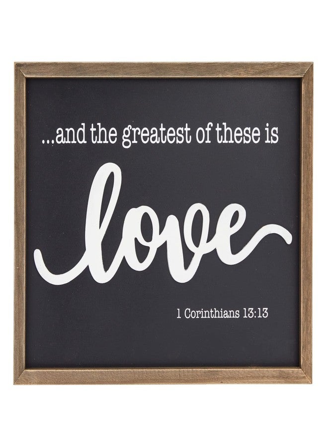 Juvale Farmhouse Style Framed Wood Religious Wall Decor for Bathroom, 1 Corinthians 13:13 Wall Art for Living Room (11.75 x 15 Inch) - Image 1