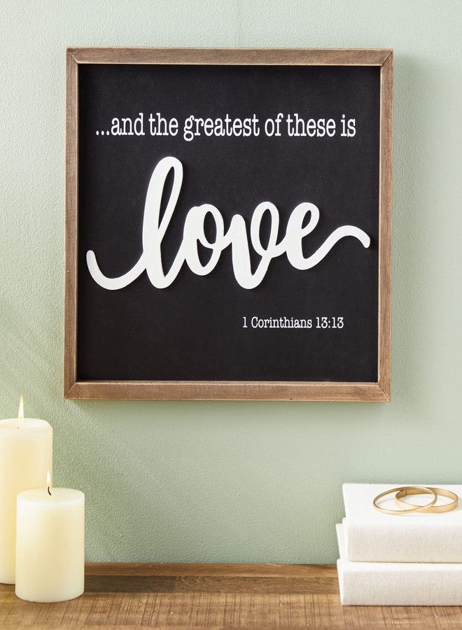 Juvale Farmhouse Style Framed Wood Religious Wall Decor for Bathroom, 1 Corinthians 13:13 Wall Art for Living Room (11.75 x 15 Inch) - Image 2