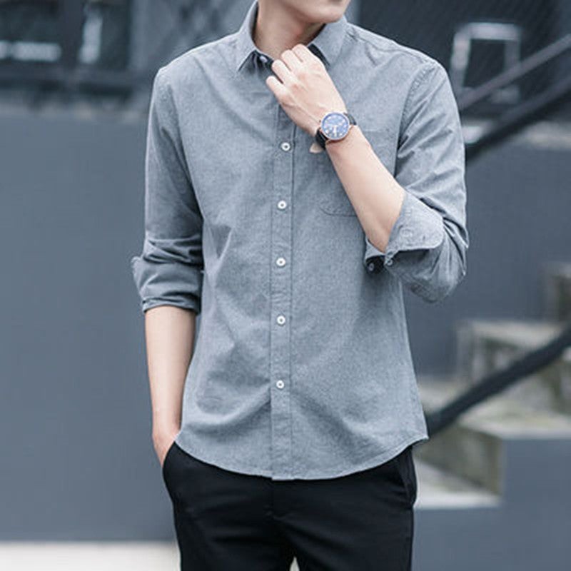 2023 Shirt Men'S Long-Sleeved Fashionable Loose Workwear Casual Denim Shirt Jacket Inch Base Shirt - Image 3