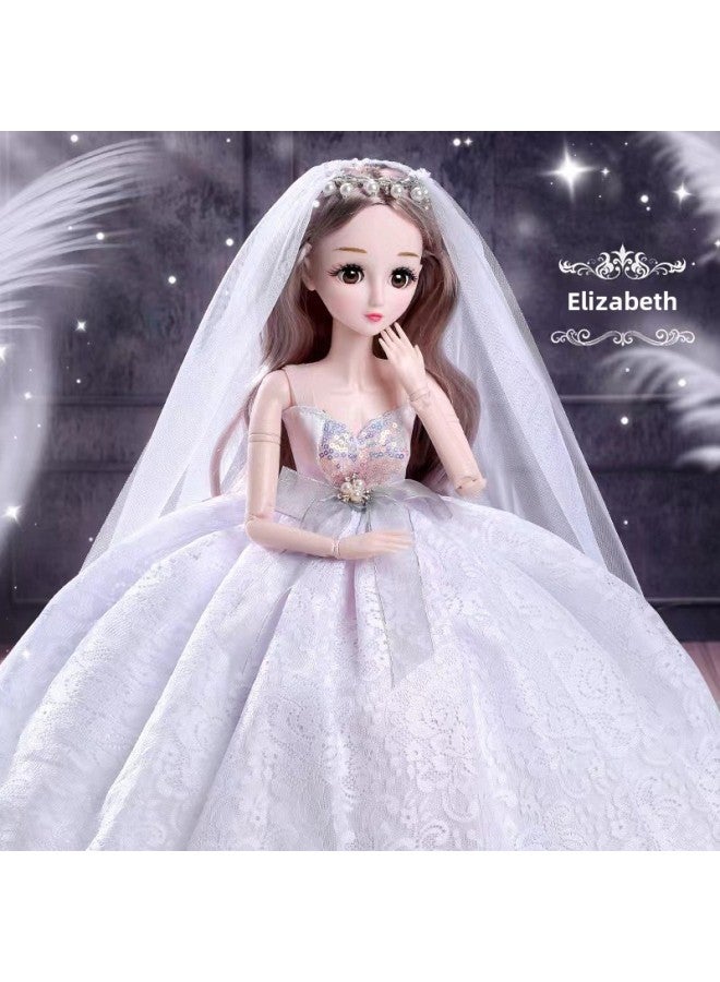 Tongle Barbie Doll Large Gift Box Suit 60cm Simulation Girl WEDDING PRINCESS Children's Toy Gift-Color:6001 Princess Eliza-Height:Music Edition + Smart Remote Control + Blink + Headdress + Necklace - Image 1