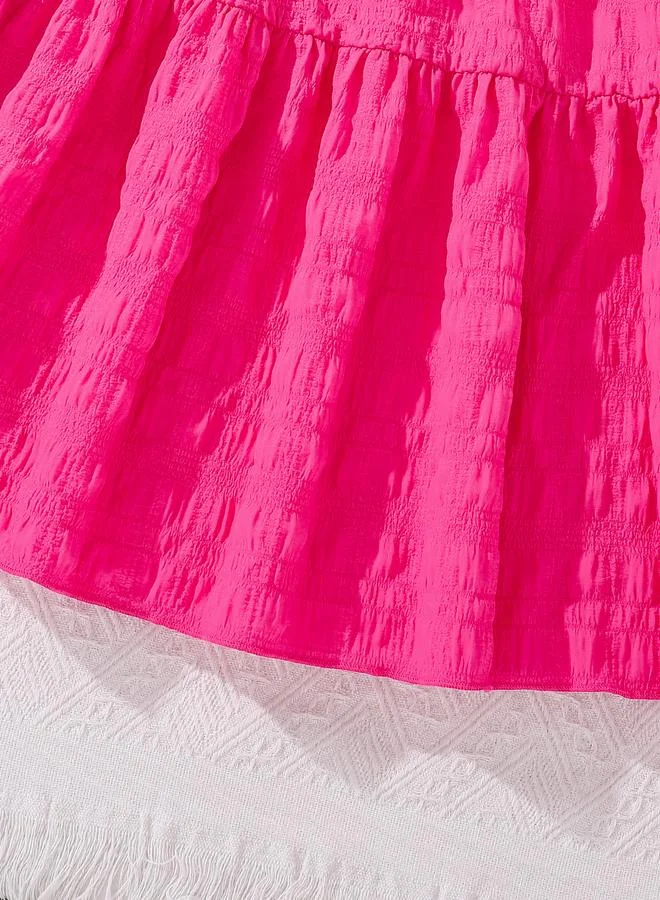 Take Two Take Two Solid Ruffle Hem Textured Cami Dress