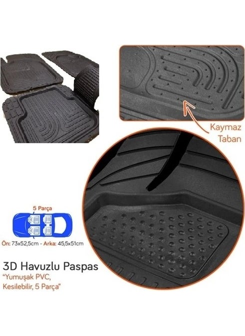 Point Marketing - Renault 12 Compatible 3D Pool Mat Set 5 Pieces - Image 1