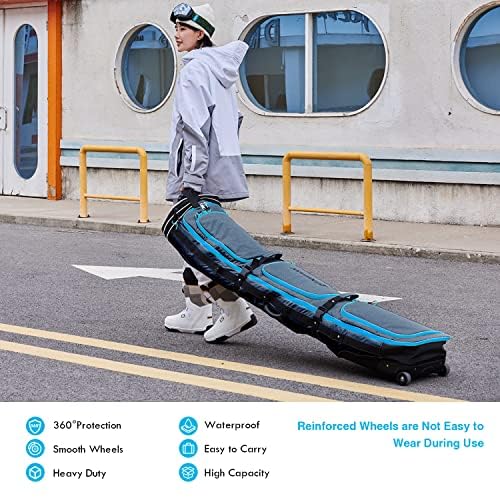 XCMAN Padded Snowboard Bag with Wheels,Adjustable Length 63-75In,Padded Bag for Air Traveling,Loading Capacity 100L - Image 2
