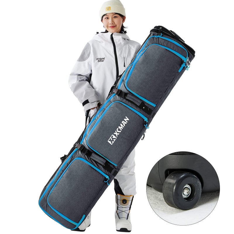 XCMAN Padded Snowboard Bag with Wheels,Adjustable Length 63-75In,Padded Bag for Air Traveling,Loading Capacity 100L - Image 1