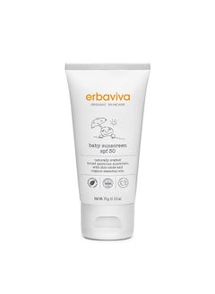 ERBAVIVA Organic Baby Sunscreen 2.5 Ounce Coral Reef Safe Natural Uva & Uvb Protection Water Resistant Infused With Essential Oils 
