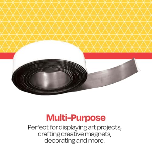 School Smart Magnetic Tape Roll, Adhesive Backed, 1 Inch x 200 Feet - Image 5
