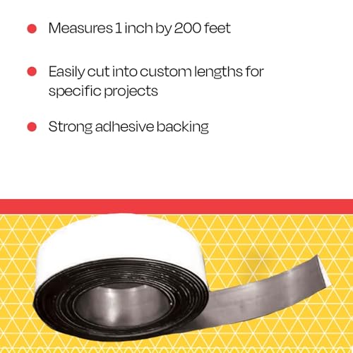 School Smart Magnetic Tape Roll, Adhesive Backed, 1 Inch x 200 Feet - Image 4