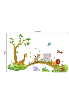 Excefore Jungle Animals Tree Wall Stickers Large Removable Cartoon Lion Giraffe Elephant Wall Decor DIY Room Decoration for Kids Room Nursery Bedroom  - Image 2