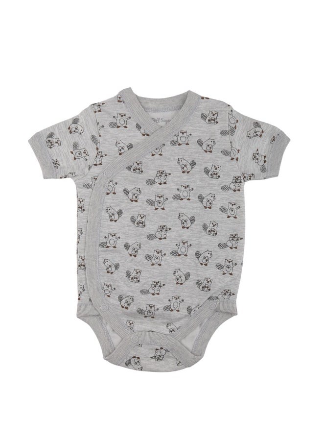 El Sayaad New Born Half Sleeves printed Cotton Bodysuit Shaya - Print and Color May Vary 