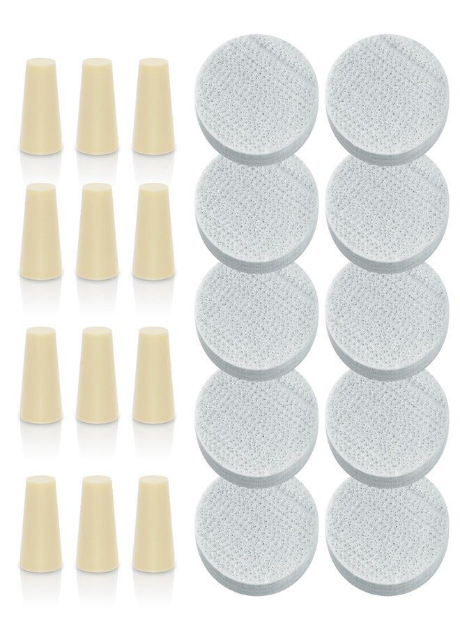 ALOCS Reusable Coffee Filters Compatible with Toddy Cold Brew Maker - Washable Filters & Stoppers for Cold Brew System, Works with Mason Jars, Carafes, Jugs (10 Filters & 12 Stoppers) - Image 1