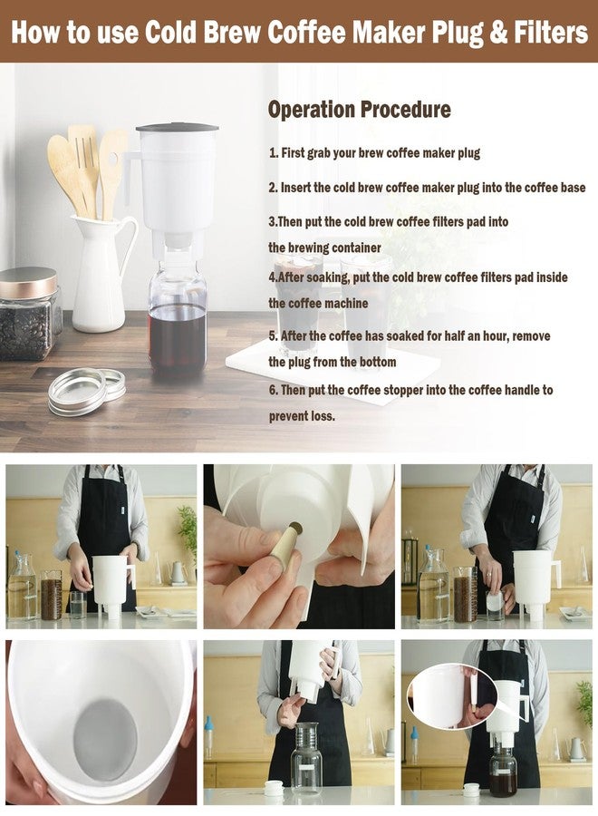 ALOCS Reusable Coffee Filters Compatible with Toddy Cold Brew Maker - Washable Filters & Stoppers for Cold Brew System, Works with Mason Jars, Carafes, Jugs (10 Filters & 12 Stoppers) - Image 3