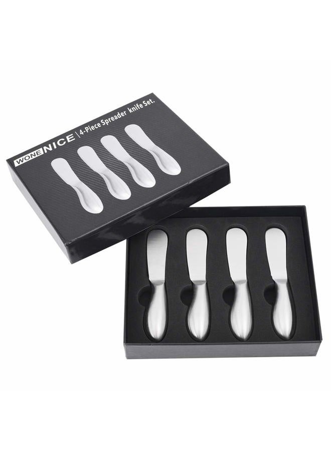 WoneNice Spreader Knife Set, 4-Piece Cheese and Butter Spreader Knives, One-piece Stainless Steel, Gifts for Thanksgiving Day, Christmas - Image 3