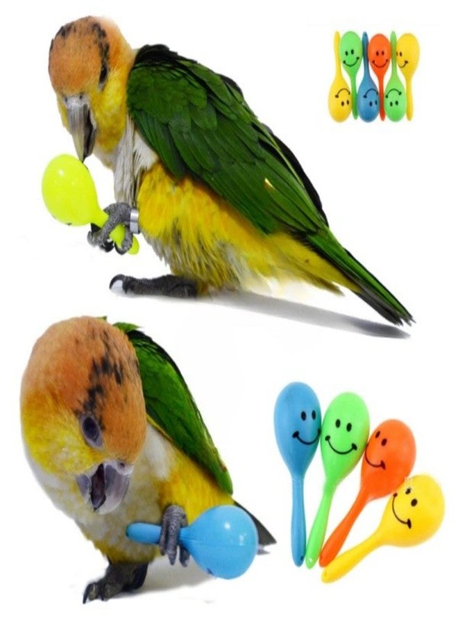 Barn Eleven 3PCS- Colourful Mini Ball Sand Hammer Parrot Rattle Shaker Musical Sound Toy Intelligent Sand Hammer Toys for Parakeets Canaries Cockatiels Conure Lovebirds(Random Color) - Image 2