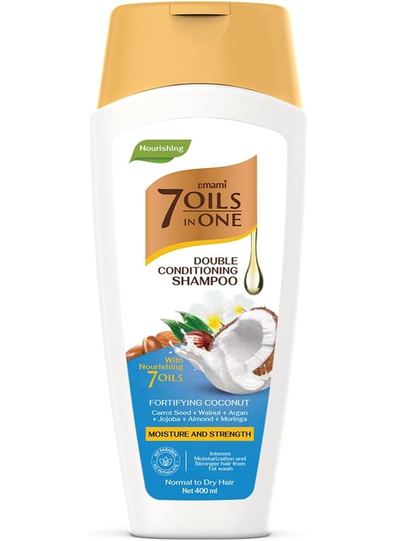 emami 7 Oils in One Double Conditioning Shampoo Coconut 400 ML - Image 1