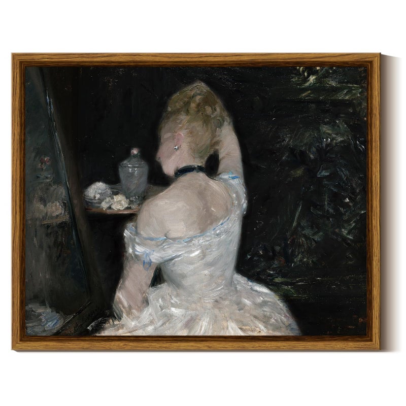 InSimSea InSimSea Framed Canvas Wall Art Woman Dressing Vintage Art Decor Room Aesthetic Mid Century Lady Elegant Canvas Prints Artwork Farmhouse Multicolor Painting Wall Decor for Bedroom Bathroom 8x10in  - Image 1