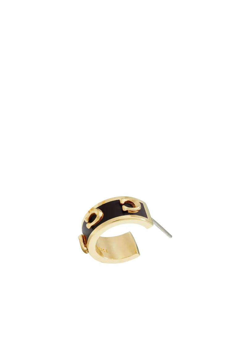 COACH Signature Enamel Hoop Earrings