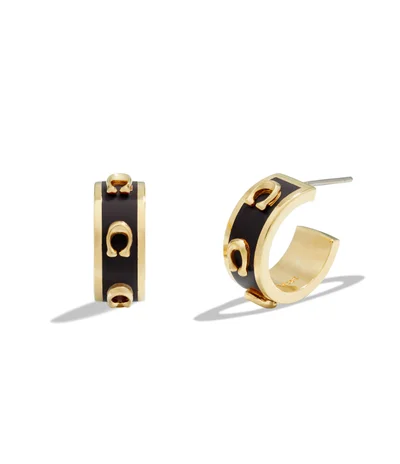 COACH Signature Enamel Hoop Earrings