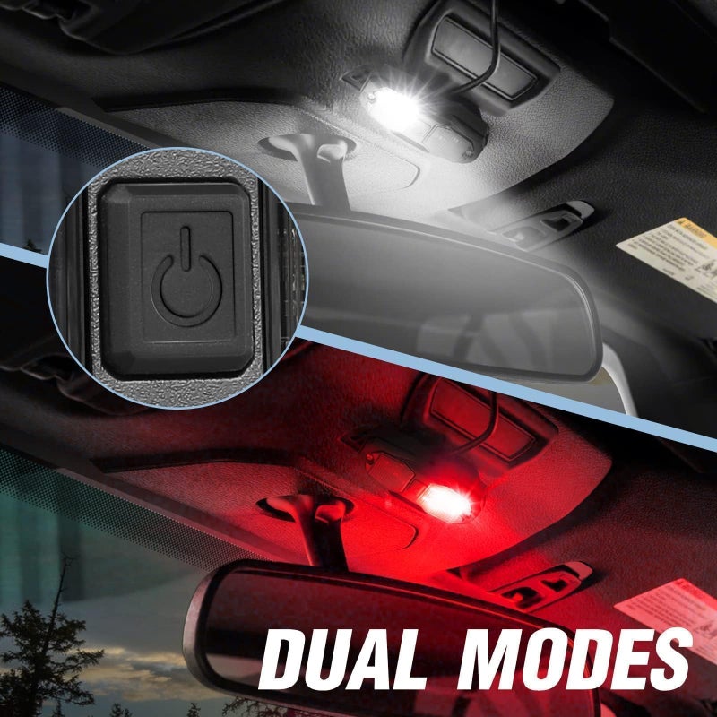 ACEC SHOP UTV Dome Light, Universal Roll Bar LED Dome Light Utility Roll Cage Lights UTV Interior Lights Courtesy Lighting Roll Bar Mount LED Light for UTV Polaris RZR Ranger SXS Truck - White/Red - Image 2