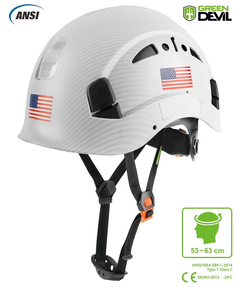 GREEN DEVIL Safety Helmet Hard Hat Adjustable Lightweight Vented ABS Work Helmet 6-Point Suspension ANSI Z89.1 Approved Ideal for Industrial & Construction - Image 3