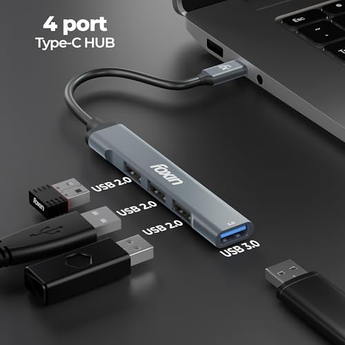Foxin 4-in-1 USB-C Hub | Type C Hub to USB 3.0 + 3 USB 2.0 Ports, Upto 5 Gbps High Speed Data Transfer | Slim Aluminium Portable C-Type Hub for Laptop, MacBook, Tablets & Mobiles | 15cm Cable - FTH C4 - Image 3